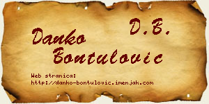 Danko Bontulović vizit kartica